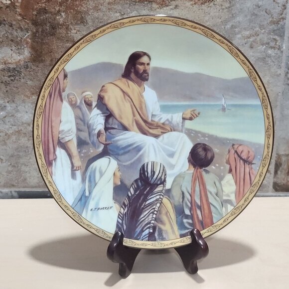 Sermon On The Mount Plate Robert T Barrett  Life of Christ Bradford Exchange 199 - Picture 9 of 11